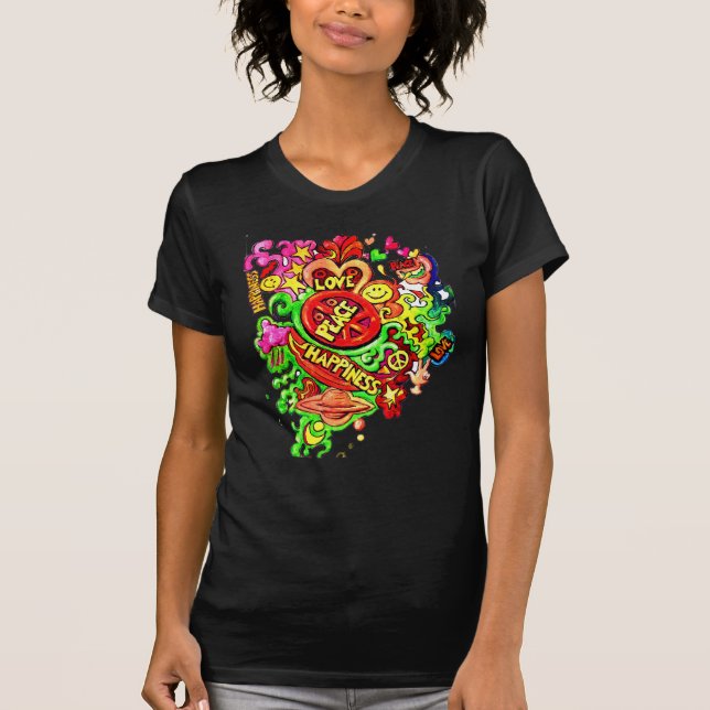 T-shirt Paix, amour et bonheur (Devant)
