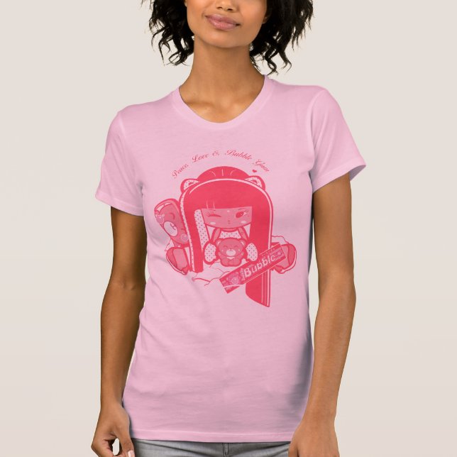 T-shirt Paix, amour et Bubblegum de "Shokio" (Devant)