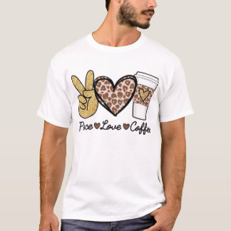 T-shirt Paix, amour et café