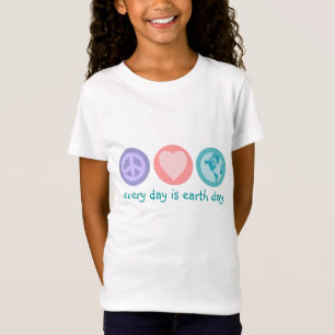 T-Shirt Paix, amour et chemise de la terre (jour de la