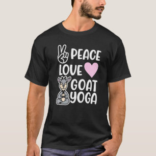 T-shirt Paix Amour Et Chèvre Yoga Fitness Mignon