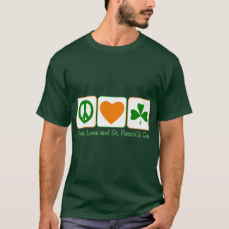 T-shirt Paix, amour et jour de St Patrick