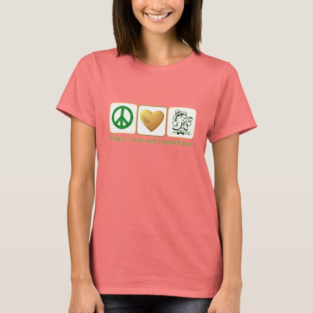 T-shirt Paix, Amour et Leprechauns (Devant)