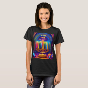 T-shirt Paix, Amour et Miracles - Hanoukka