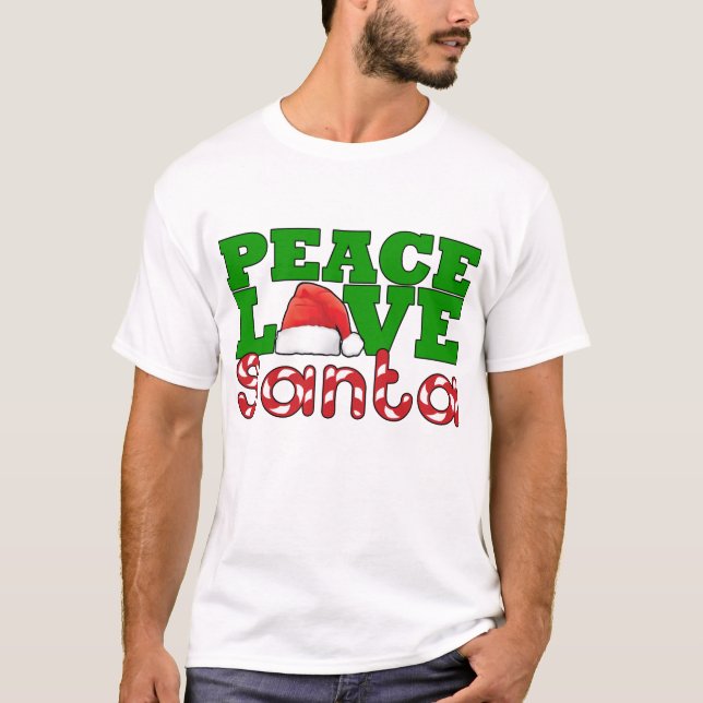T-shirt Paix, amour et Père Noël (Devant)