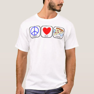 T-shirt Paix, amour et pizza