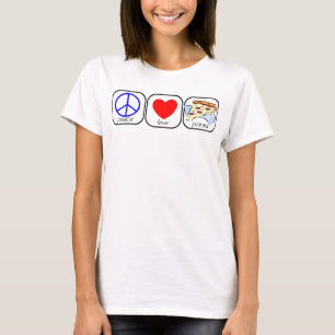 T-shirt Paix, amour et pizza