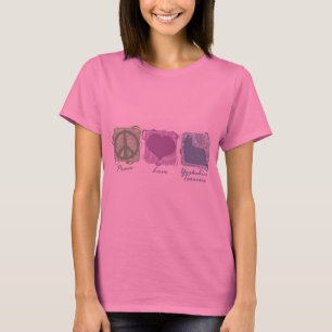 T-shirt Paix, amour, et terriers de Yorkshire en pastel