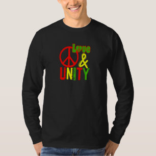 T-shirt Paix Amour et Unité Jamaïque Musique Reggae Rasta 