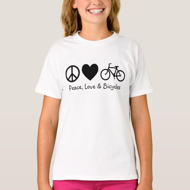 T-shirt Paix, amour et vélos (Devant)