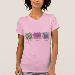 T-shirt Paix, amour, et Westies en pastel