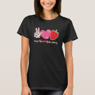 T-shirt Paix Amour Fermier de Fraises Fraises Baie F