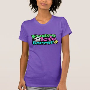 T-shirt Paix, Amour, Football ; Rétro