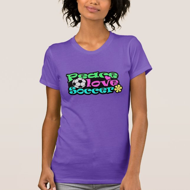 T-shirt Paix, Amour, Football ; Rétro (Devant)