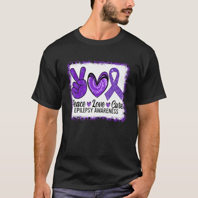 T-shirt Paix Amour Guérir Epilepsie Sensibilisation Guerri (Devant)