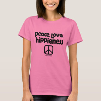 T-shirt Paix, Amour, Hippisme Tee Tee Pink