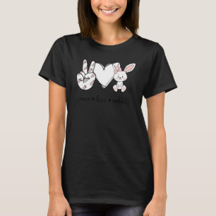 T-shirt Paix Amour lapins Paix Main signe lapins Animal