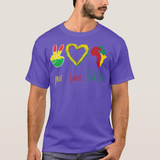 T-shirt Paix, Amour, Mois de l'histoire noire Fierté noire