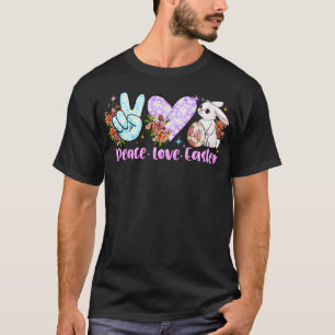 T-shirt Paix amour Pâques mignon lapin