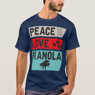 T-shirt Paix Amour Pianola Instrument de Musique Joueur Pi