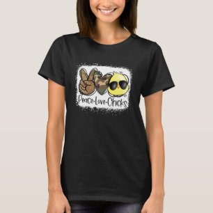 T-shirt Paix Amour Poussins Mignon Poule Pâques Jour Chass