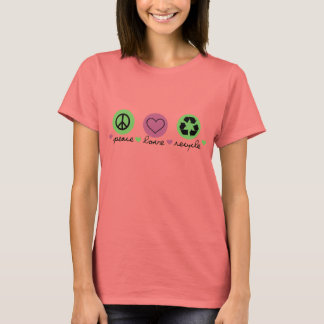 T-shirt Paix, amour, recycler