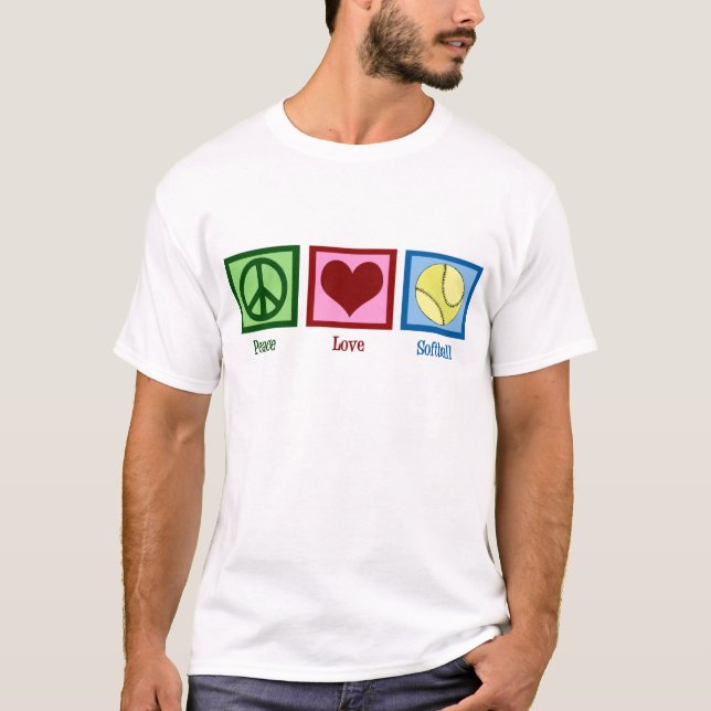 T-shirt Paix Amour Softball (Devant)