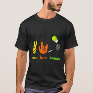T-shirt Paix Amour Tennis Drôle de Tennis Amoureux Signe d