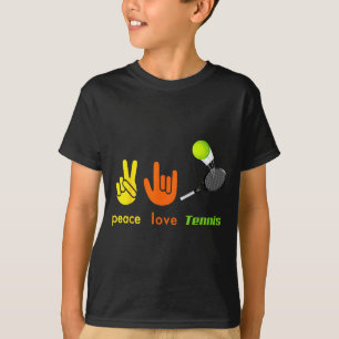 T-shirt Paix Amour Tennis Drôle de Tennis Amoureux Signe d