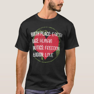 T-shirt Paix colorée Fière Humaniste