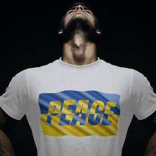 T-shirt Paix contre guerre Ukraine Inspiré bleu jaune
