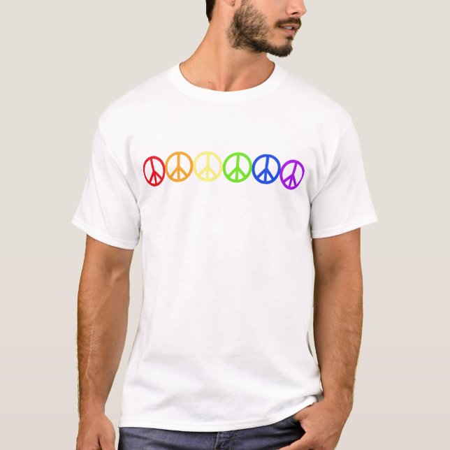 T-shirt Paix d'arc-en-ciel (Devant)