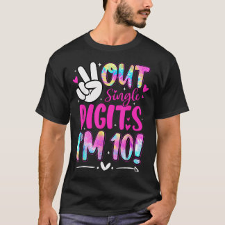T-shirt Paix dehors chiffres uniques J'ai 10 ans 10e