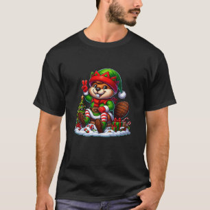 T-shirt Paix drôle Castor Main Elfe Noël Fille Hommes Homm