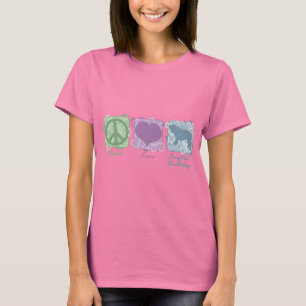 T-shirt Paix en pastel, amour, et bouledogues anglais
