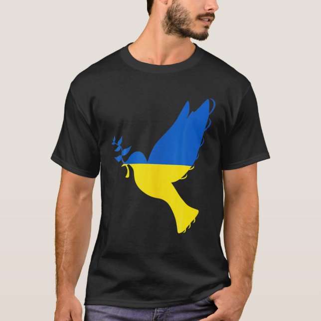 T-shirt Paix En Ukraine Dove. Soyez Avec L'Ukraine. Suppor (Devant)