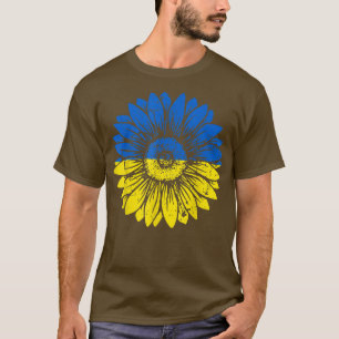 T-shirt Paix En Ukraine Tournesol Distressé Vert Et Yo