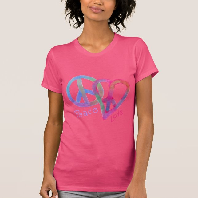 T-shirt Paix et Amour Art Abstrait original à porter (Devant)
