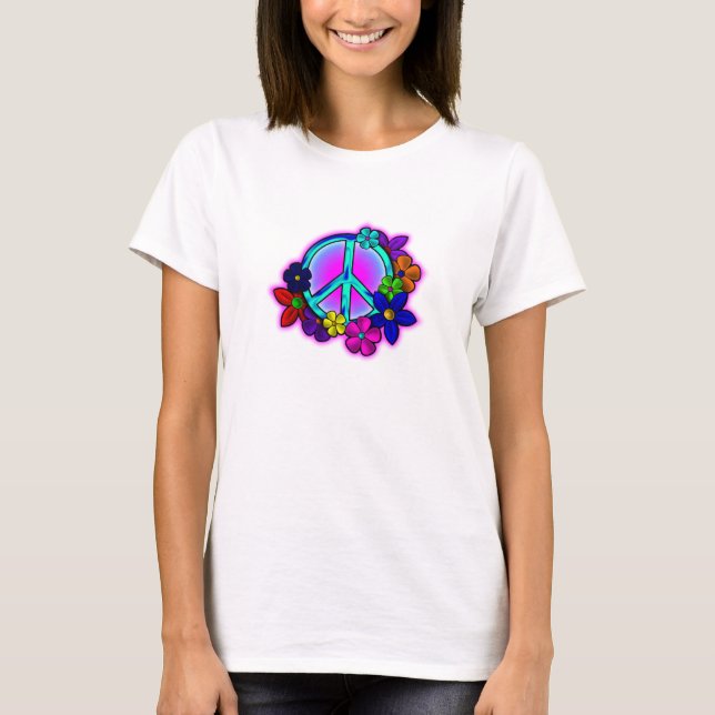 T-shirt Paix et fleurs (Devant)