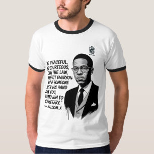 T-shirt Paix et force – Citation inspirante de Malcolm X