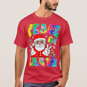 T-shirt Paix hippie sur Terre Boho Noël Père Noël