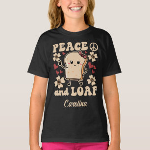 T-shirt Paix & Pain   Toast de fille avec un signe de paix