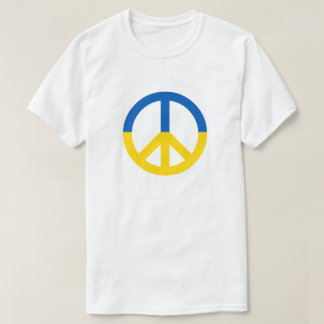 T-shirt Paix pour l'Ukraine Couleurs du drapeau bleu jaune
