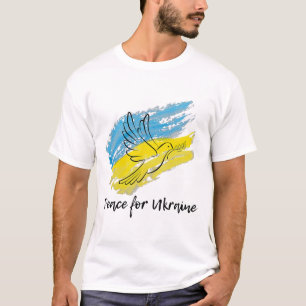 T-shirt Paix pour l'Ukraine Solidarité Paix Cœur Ukrainien