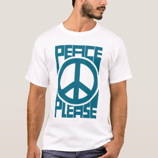 T-shirt Paix S'il Vous Plaît Lettre Bleue