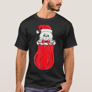 T-shirt Pajama Chat De Noël Pour Hommes Chat Noël Pour Fil