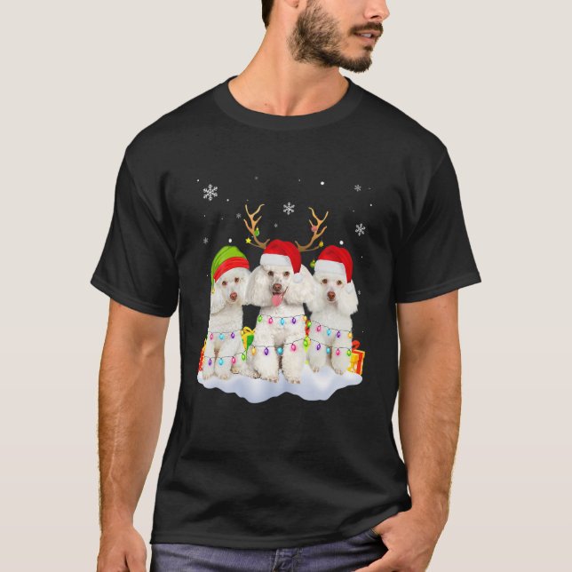 T-shirt Pajama de caniche de Noël Poodle de caniche de Noë (Devant)