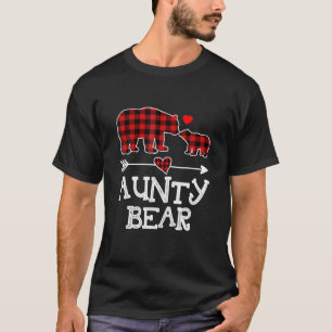 T-shirt Pajama de l'ours Tante Bear Rouge Buffalo Plaid Au