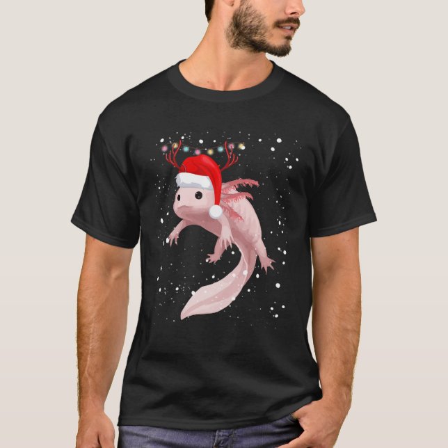 T-shirt Pajama de Noël Axolotl Jeune Jeune Mignonne Axolot (Devant)