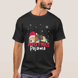 T-shirt Pajama de Noël Beagle Chien Pjs Femmes Filles Chri